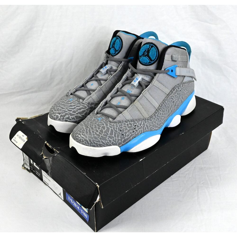 Air Jordan 6 Rings 2013 Elephant Gray/Blue 322992-006 Men's 12 with BOX